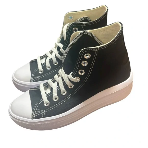 Converse Chuck Taylor All Star Move Black and White Platform High-Tops Size 8 - Picture 3 of 6